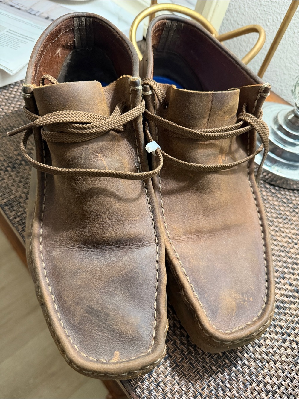 Clarks Men's Tan Brown Leather Chukka Moccasin Boots